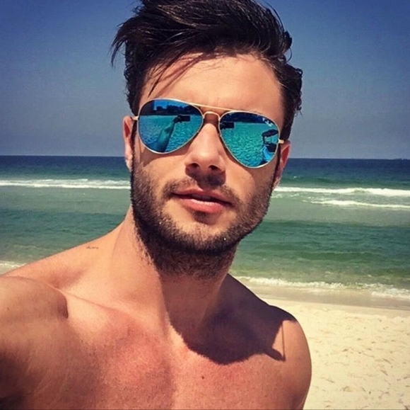 Ray-Ban (Store Display) Aviator Reflective Blue Lens RB3025 Mirror - Picture 11 of 12